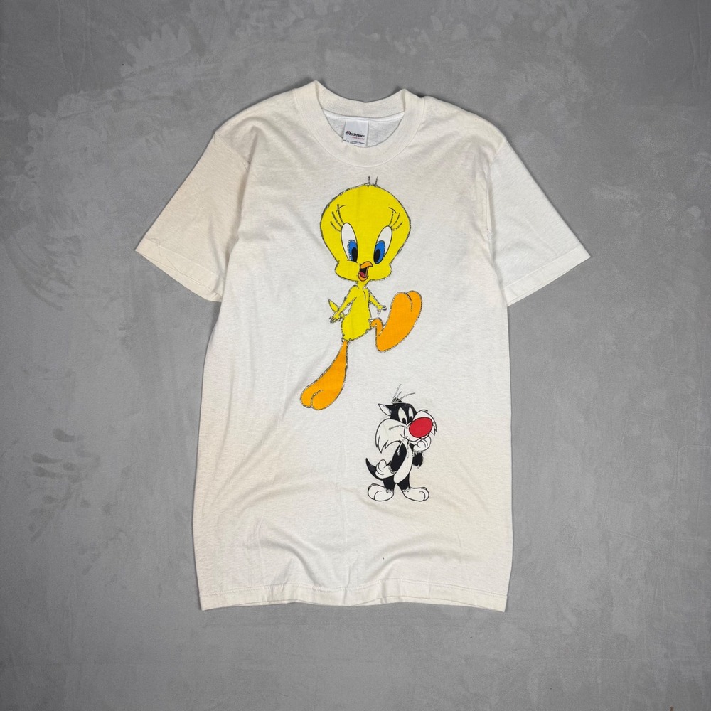 90s Unisex Stedman Looney Tunes Tweety Sylvester Graphic T-Shirt Medium